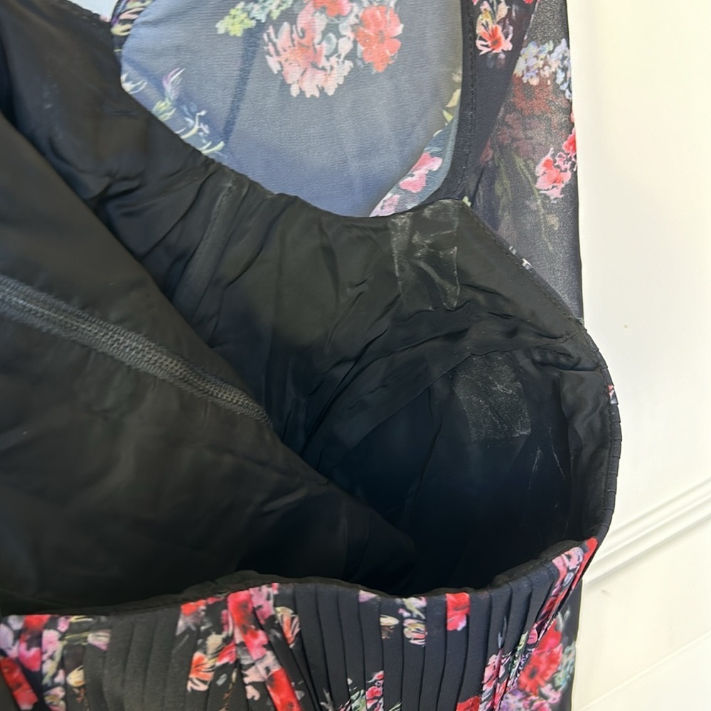 AMUR Beverly Top Sheer Long Sleeve Floral Black Corset Womens size Large - Picture 9 of 15